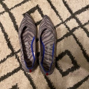 Rothy’s gray zebra point sz 9.5